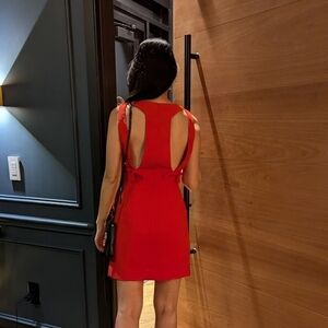 YL by Yair Vintage Sheath Cut out Bow Dress Red 6 retro mod preppy 90s 2000s